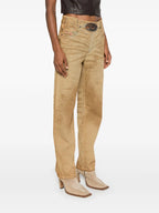 베이지 스트레이트 진