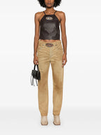 베이지 스트레이트 진