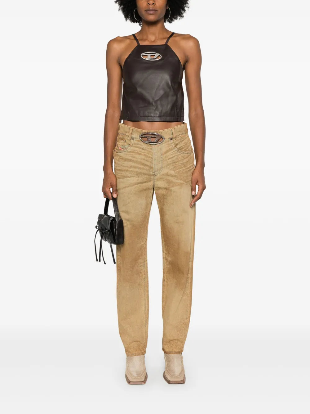 베이지 스트레이트 진