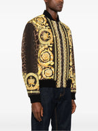 Reversible bomber jacket, leopard print jacket, men's casual outerwear, double-zip jacket, versatile men's fashion