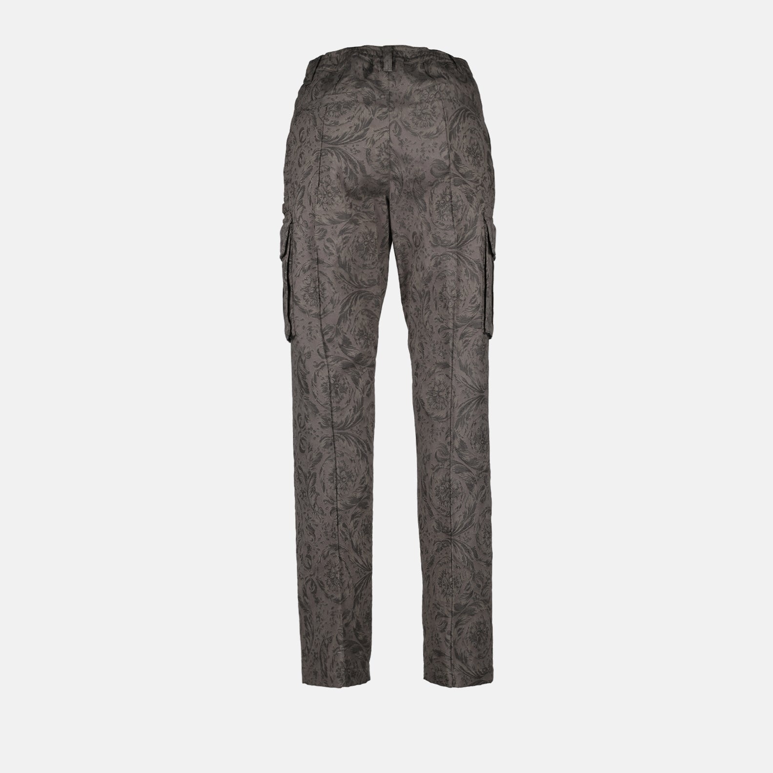 Barocco pants, Versace gabardine, luxury grey pants, cotton gabardine trousers, high-end fashion