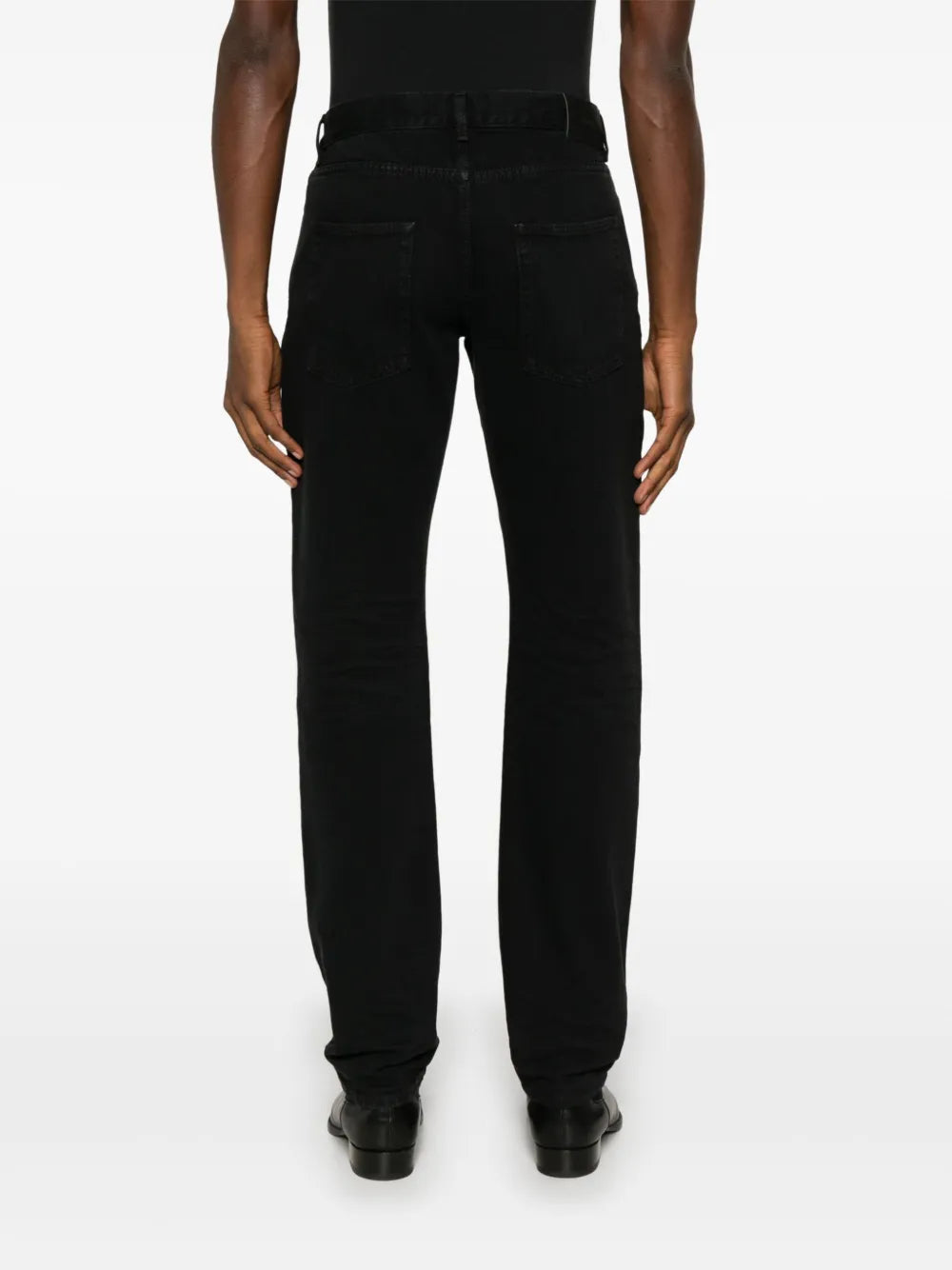 Image of Black Slim Denim Jeans by Saint Laurent for Men - Season Autumn-Winter 2024 - Detail View 6