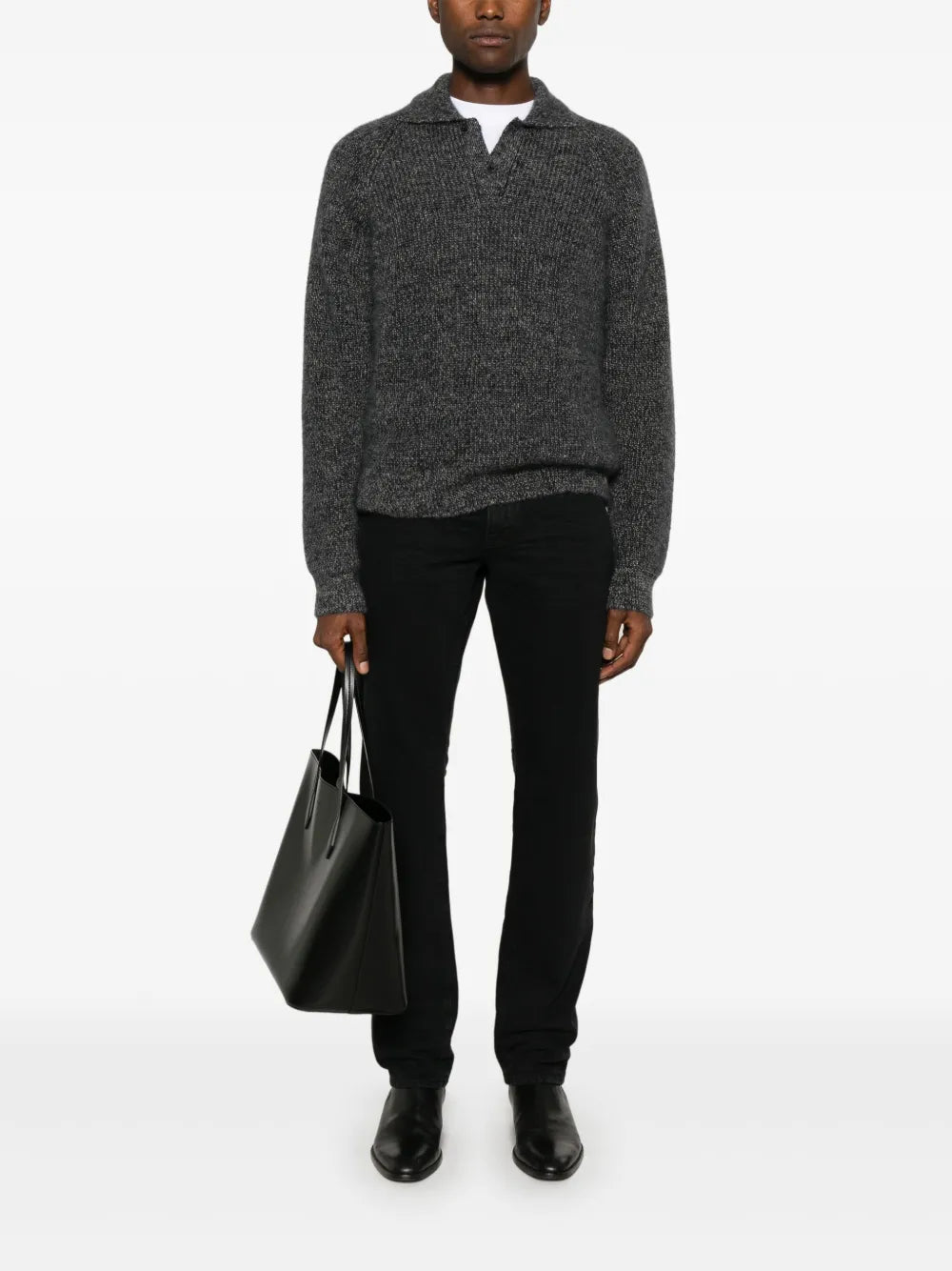 Image of Black Slim Denim Jeans by Saint Laurent for Men - Season Autumn-Winter 2024 - Back View