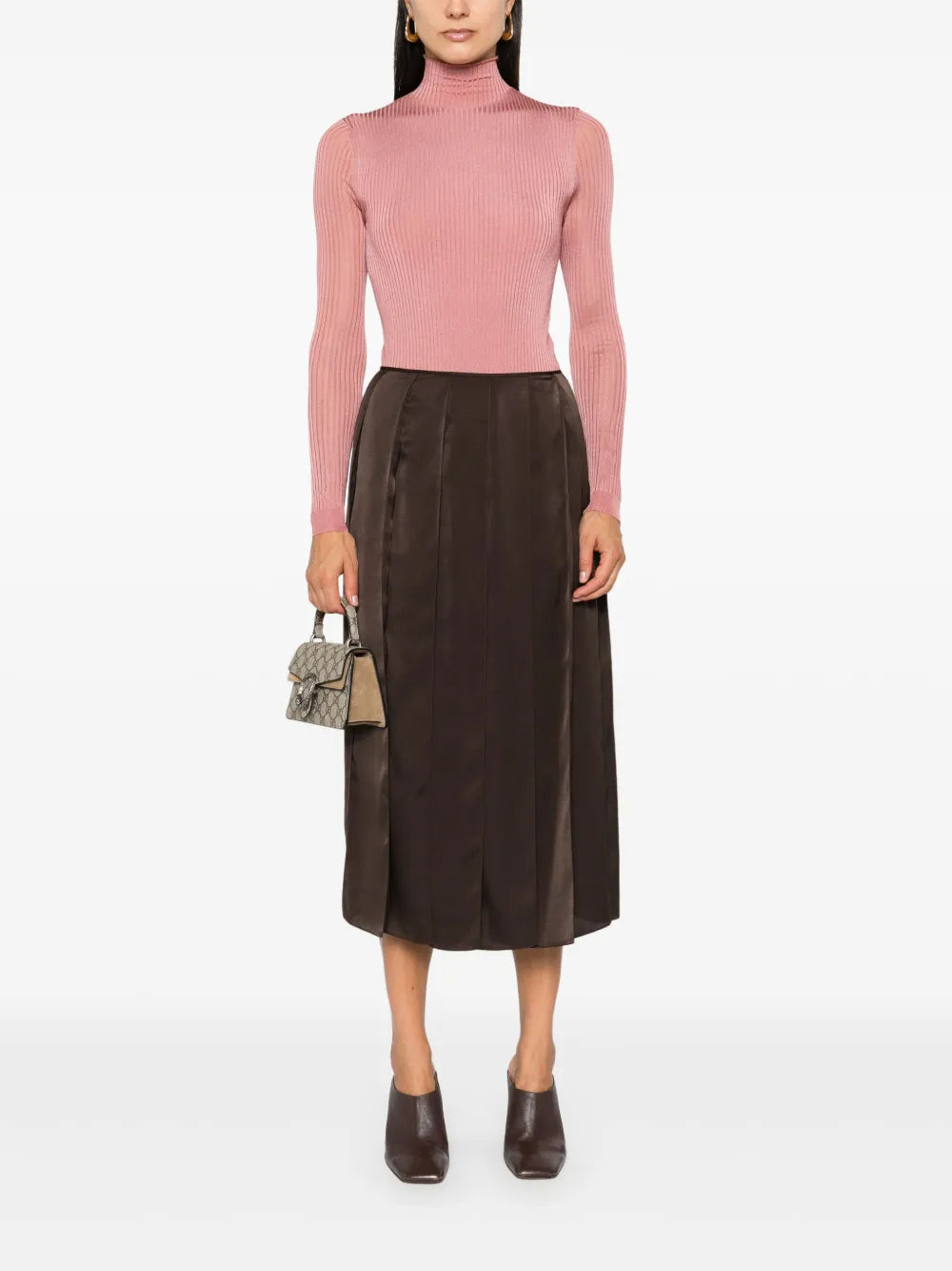 Lys rosa høyhalset bodysuit