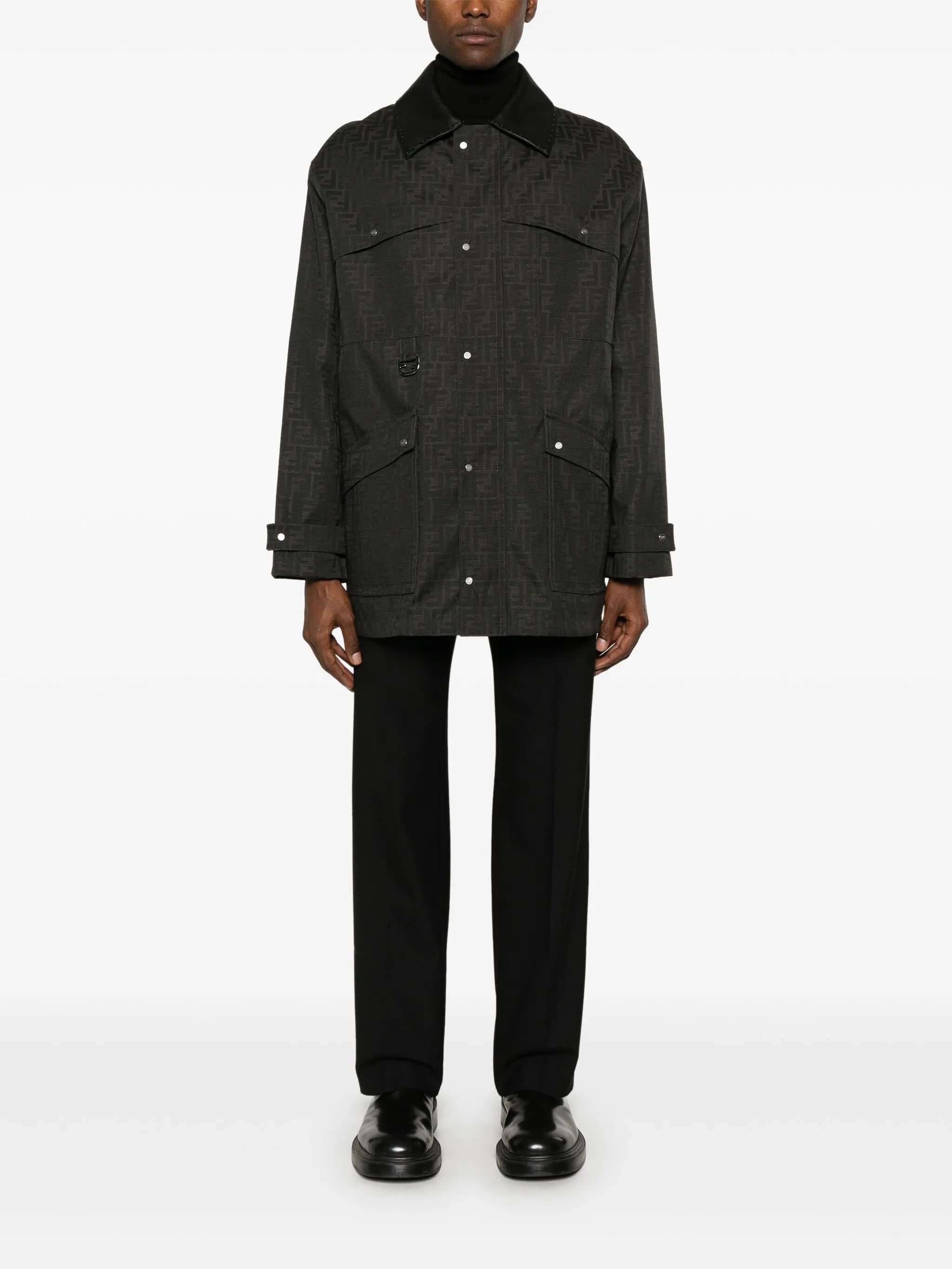 Image of FF Print Blouson Jacket by Fendi for Men - Season Autumn-Winter 2024 - Model view 1