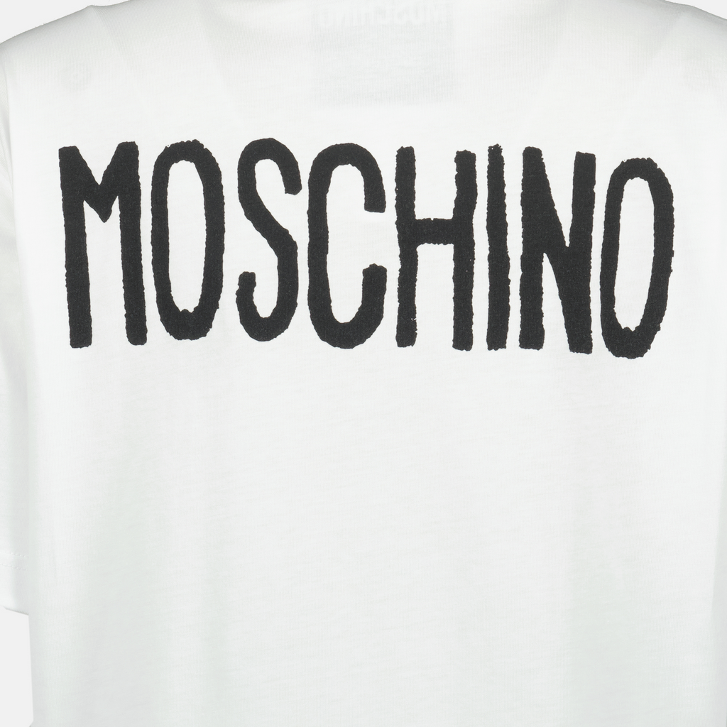 Moschino T-shirt, Archive Slogan, cotton T-shirt, stylish top, women's fashion