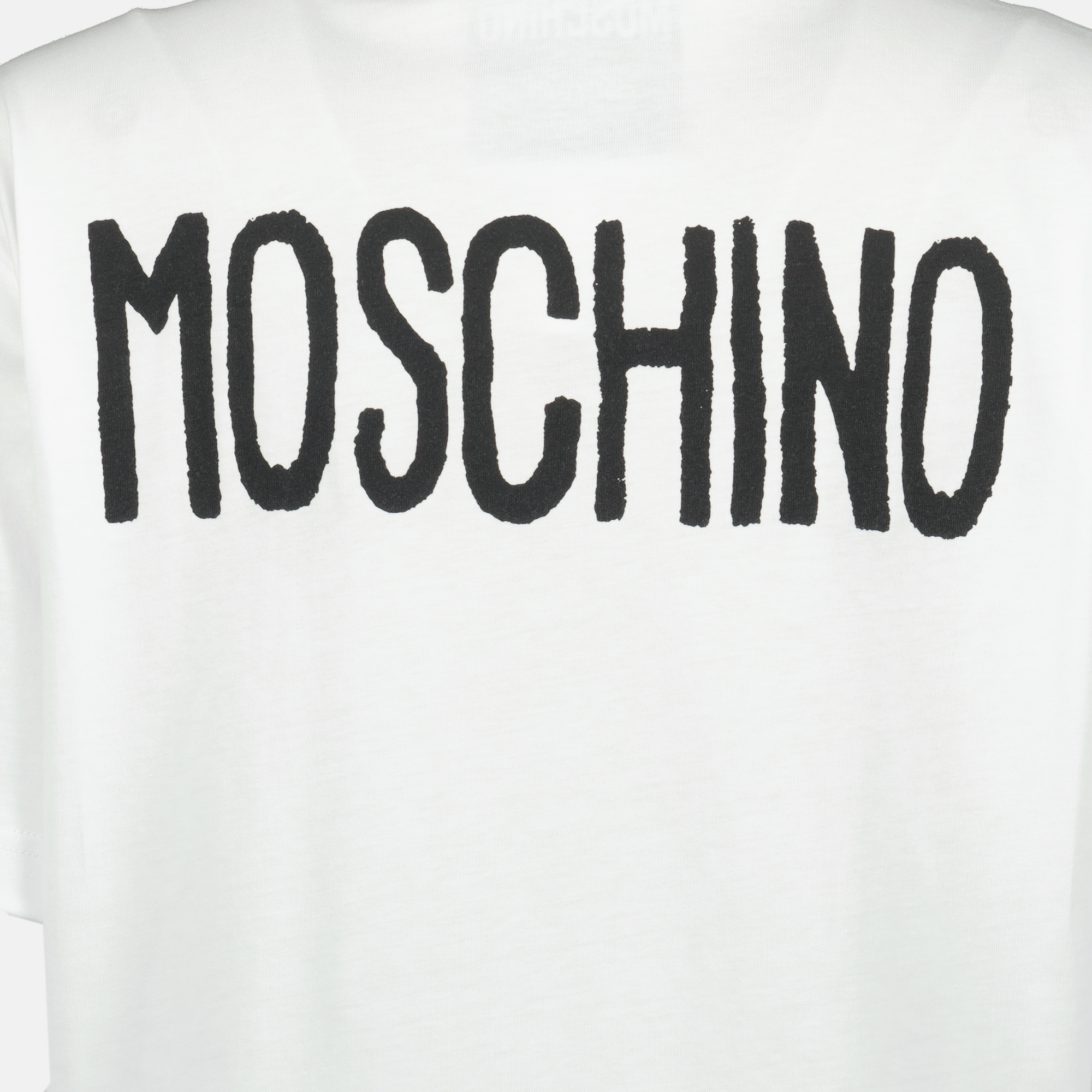Moschino T-shirt, Archive Slogan, cotton T-shirt, stylish top, women's fashion