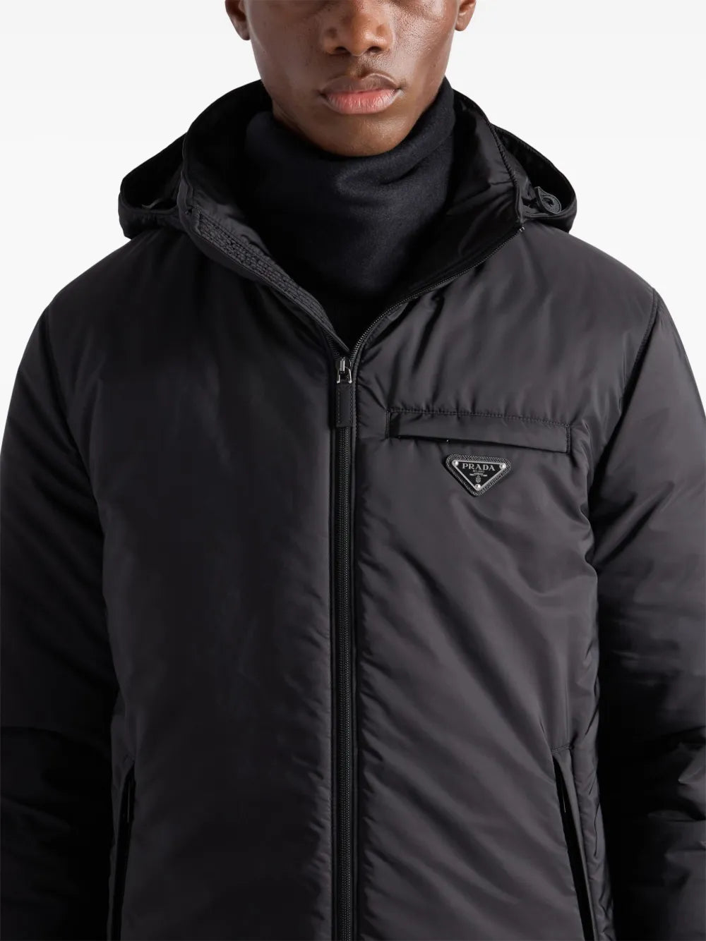 Black Re-Nylon Puffer Jacket