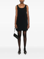 Image d'une robe midi noire de soirée par Prada pour femmes - Saison Automne-Hiver 2024 - Vue de Dos