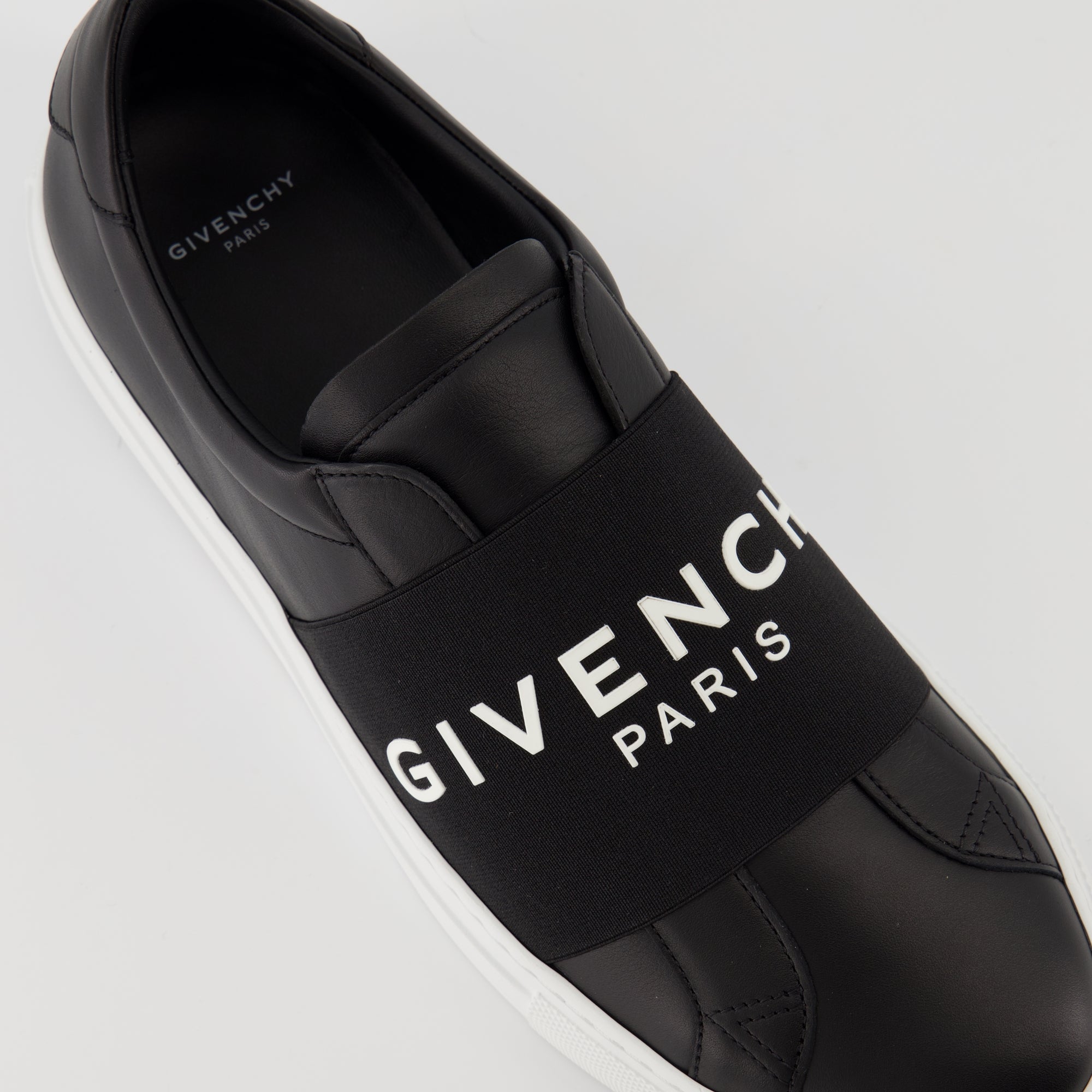 Givenchy sneakers, black leather sneakers, urban slip-on shoes, comfortable footwear, designer sneakers