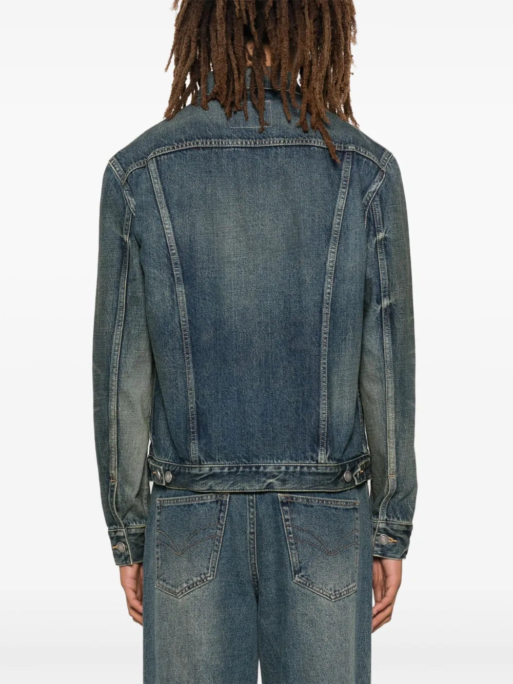 Image of Classic Denim Jacket by Saint Laurent for Men - Season Autumn-Winter 2024 - Model view 3