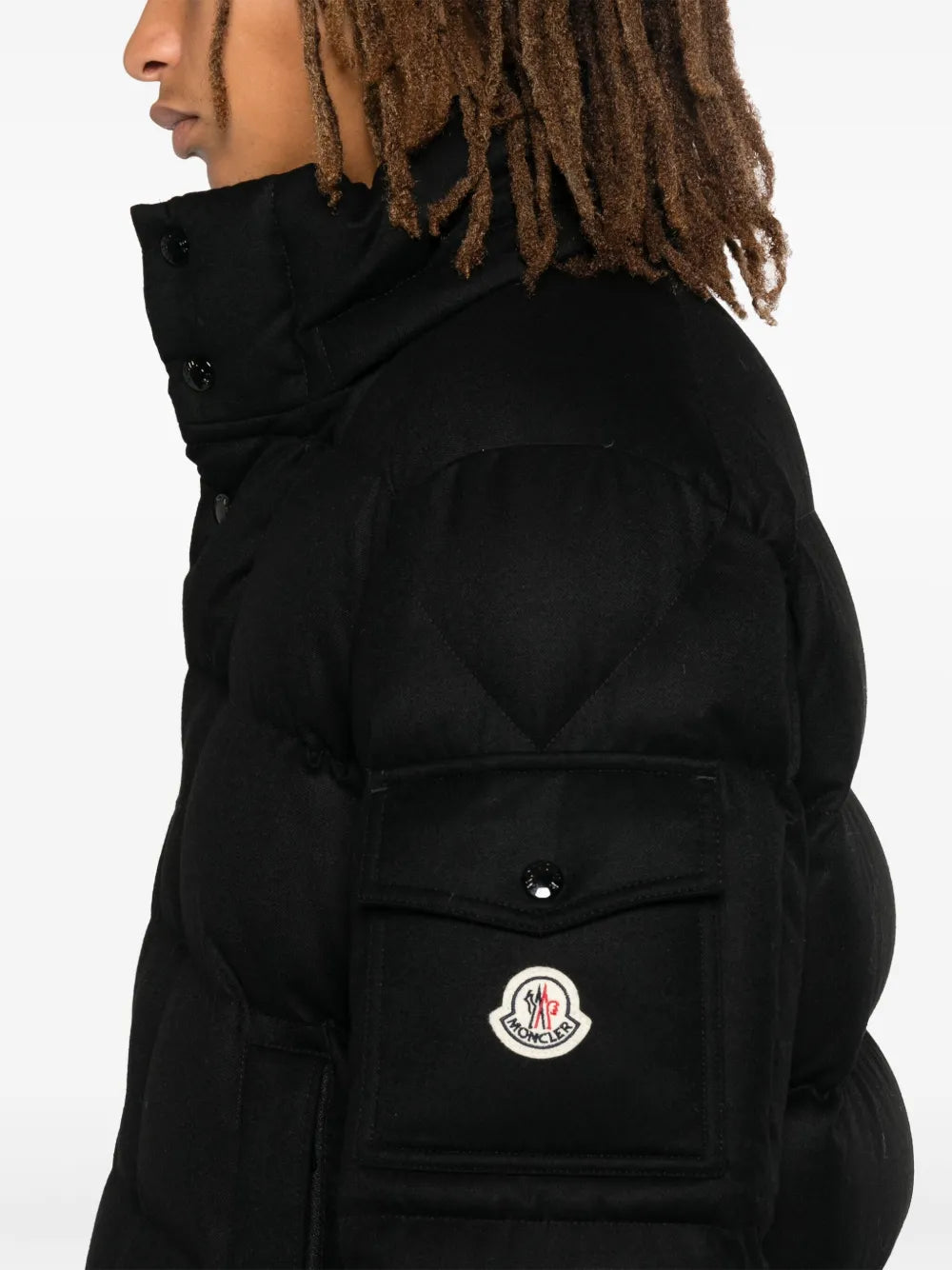 Versatile Black Wool Puffer Jacket