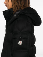 Versatile Black Wool Puffer Jacket