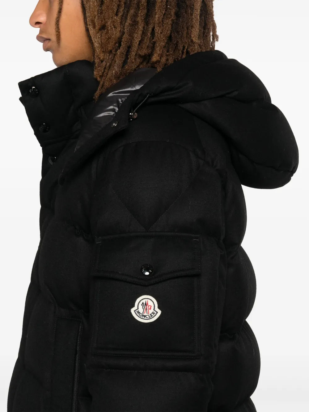 Versatile Black Wool Puffer Jacket