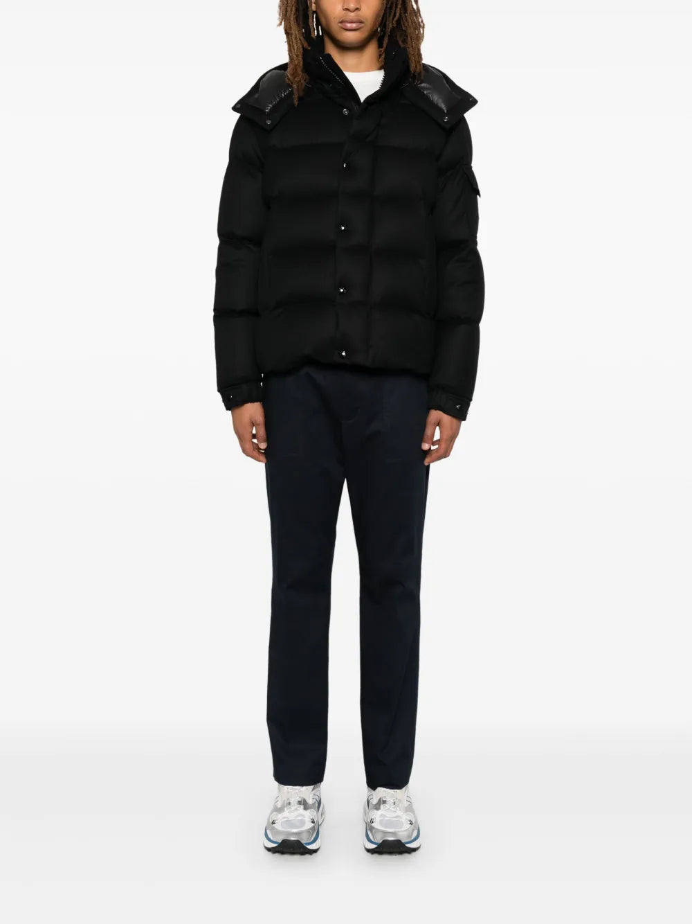 Versatile Black Wool Puffer Jacket