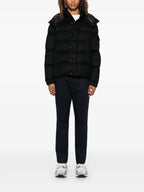 Versatile Black Wool Puffer Jacket