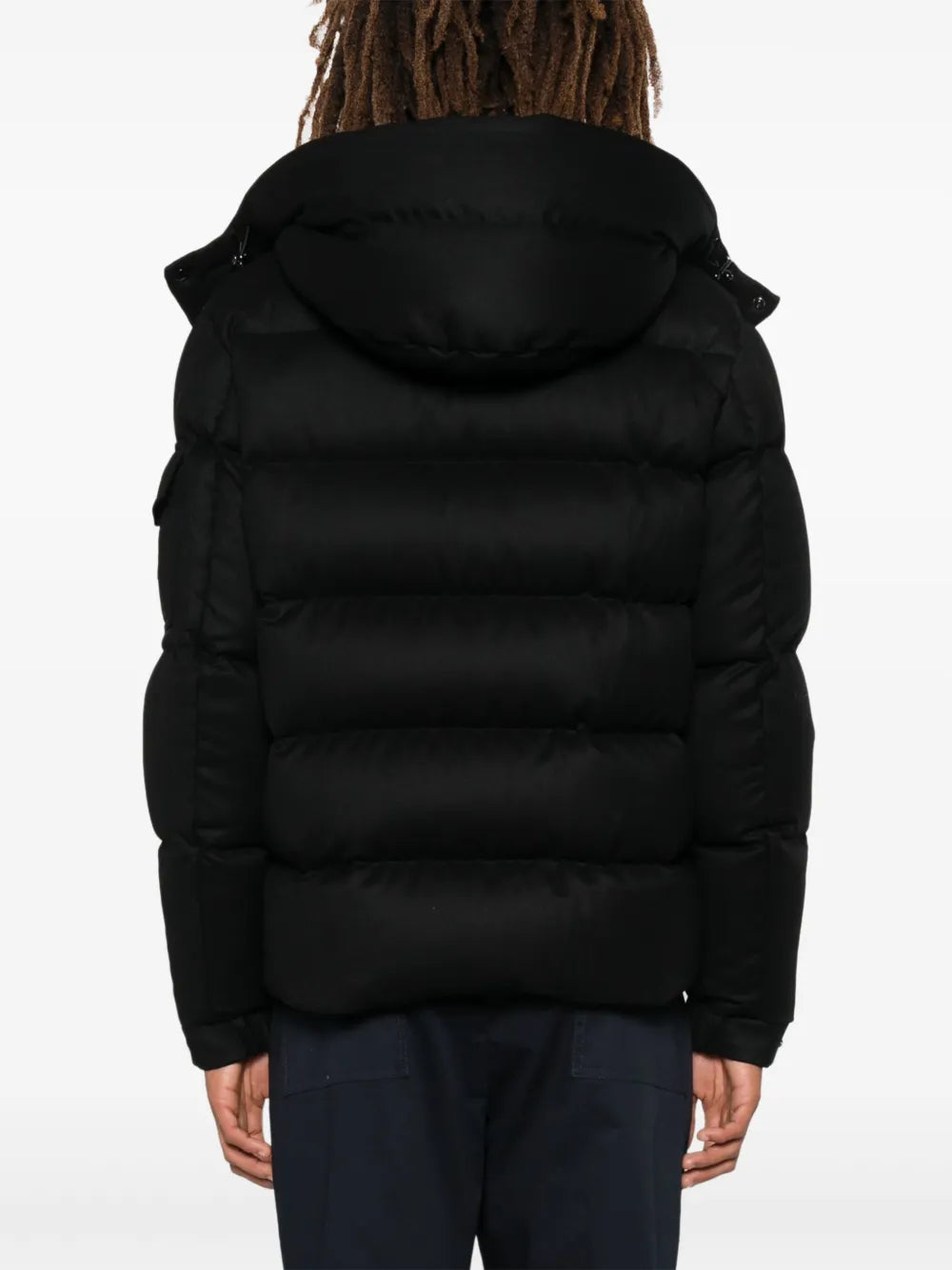 Versatile Black Wool Puffer Jacket