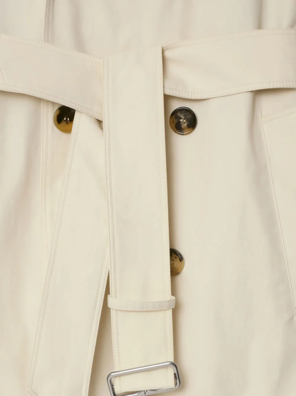 Trench-coat en gabardine de coton blanc