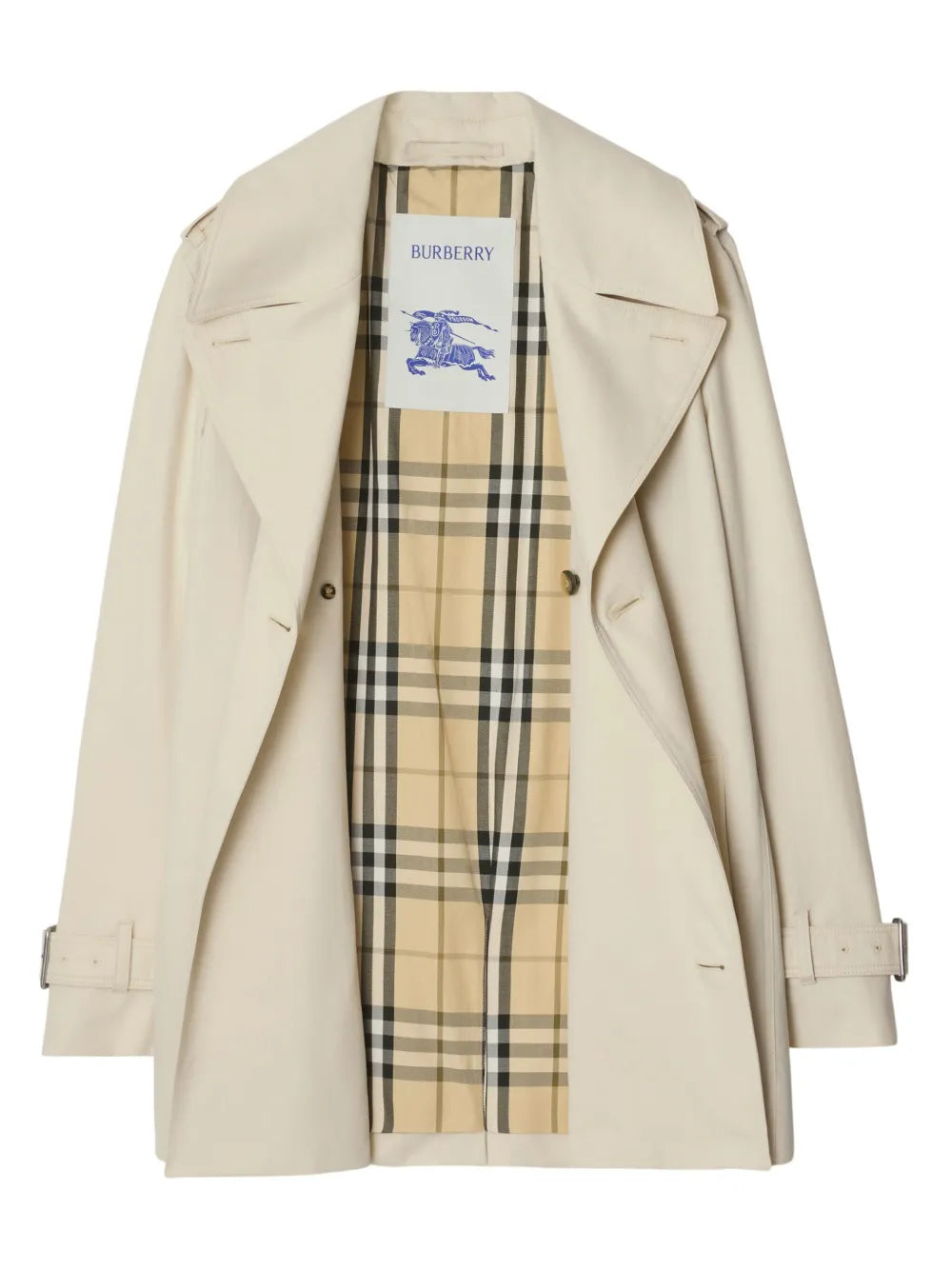 Trench-coat en gabardine de coton blanc