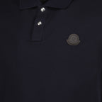 Moncler polo, navy logo polo, pique cotton polo, short sleeve polo, Men's apparel