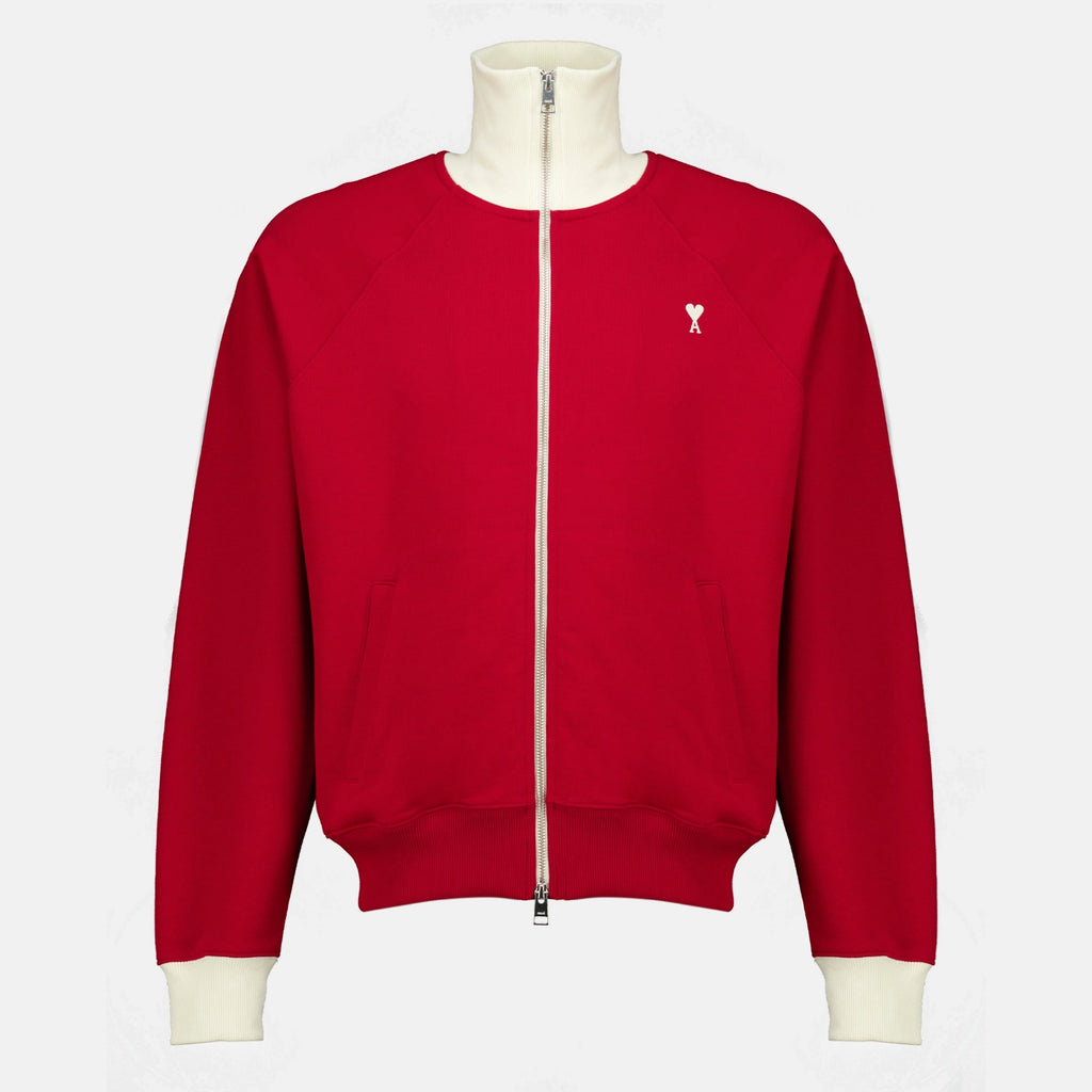 Giacca rossa in cotone con zip