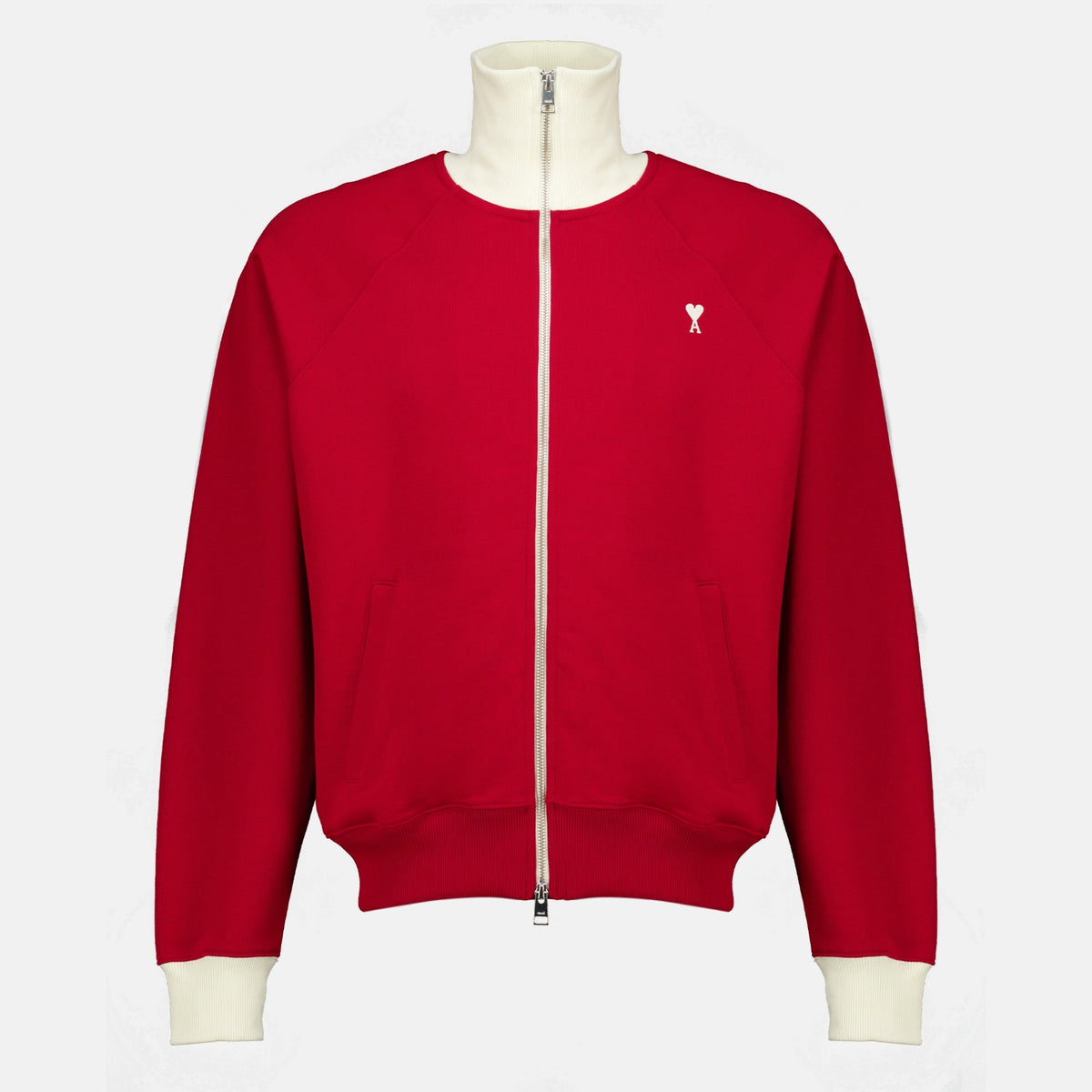 Giacca rossa in cotone con zip