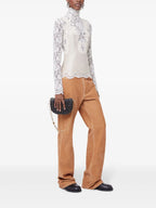 Blouse, Rabanne, Satin, Lace, Spring-Summer Collection