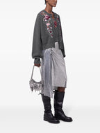 cashmere cardigan, wool cardigan, floral design, elegant knitwear, women's fashion