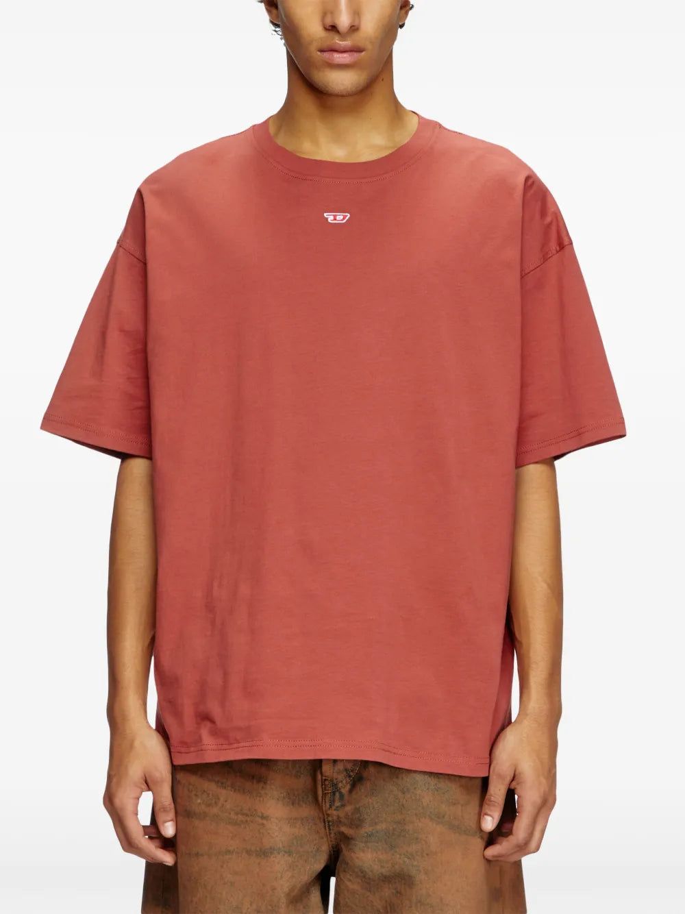 Image of T-Boxt-D Orange T-shirt by Diesel for Unisex - Season Spring-Summer 2025 - Model view 2