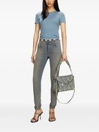 blue t-shirt, T-Ele-Long, cotton blend top, logo embroidered tee, Spring-Summer collection