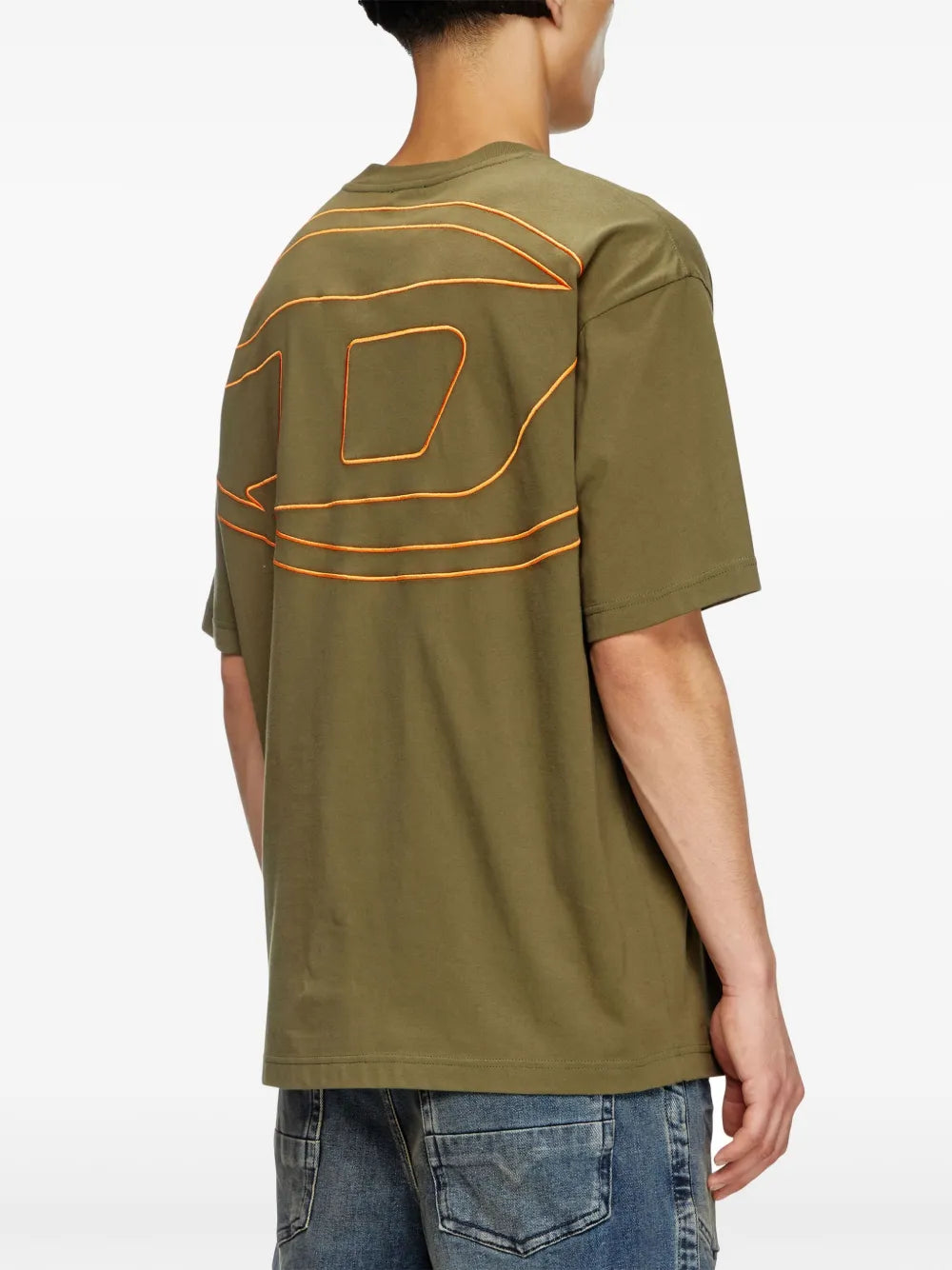 Image de T-shirt T-Boggy-Megoval Kaki de Diesel pour hommes - Saison Printemps-Été 2025 - Vue du modèle 3