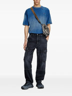 Bild von Schwarzen Denim Cargo-Hosen von Diesel für Herren - Saison Frühling-Sommer 2025 - Rückansicht