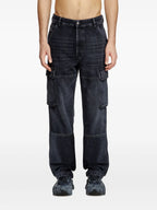 Bild von Schwarzen Denim Cargo-Hosen von Diesel für Herren - Saison Frühling-Sommer 2025 - Detailansicht 1