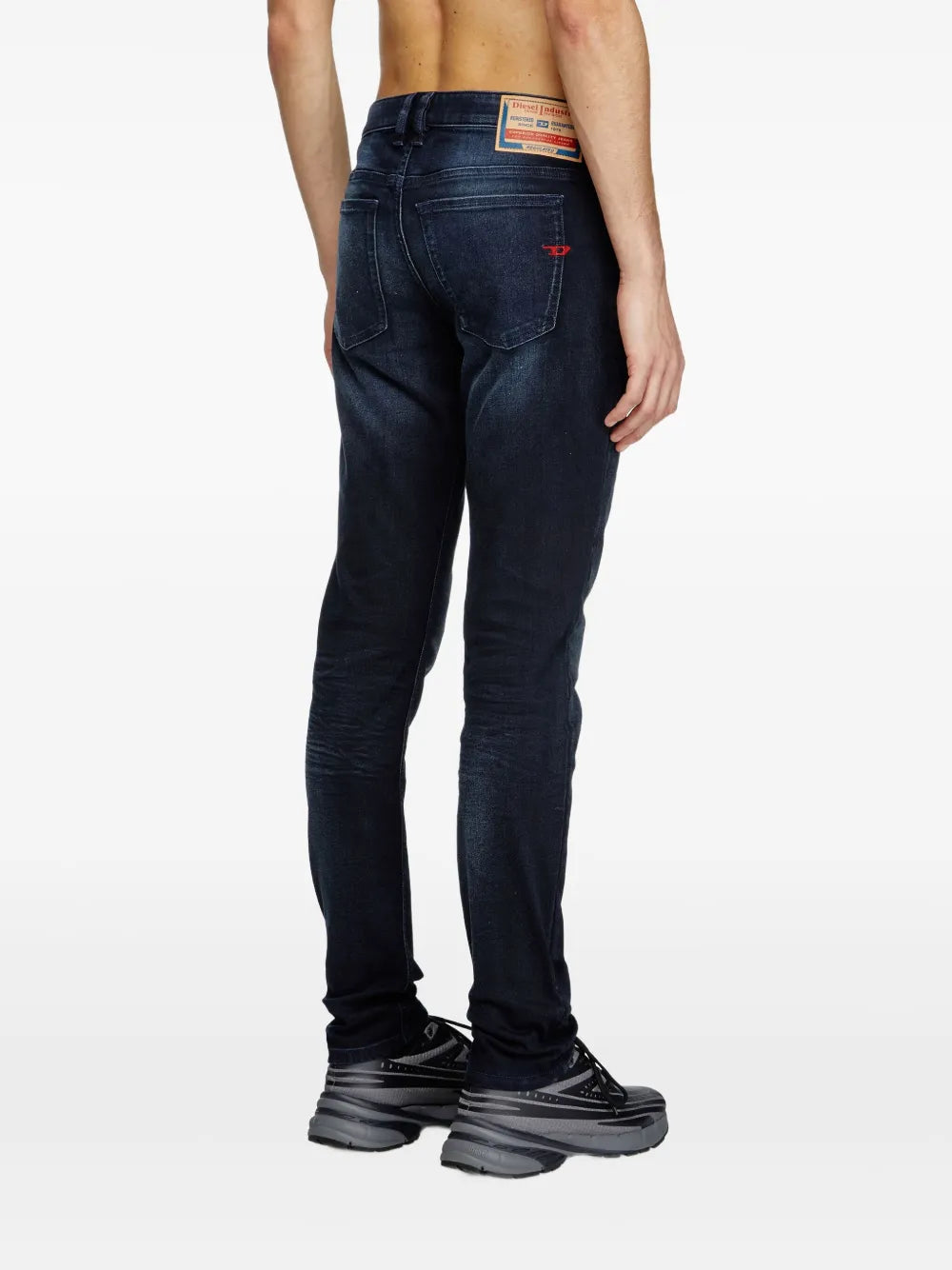 Image of Sleenker Grey Denim Skinny Jeans by Diesel for Men - Season Spring-Summer 2025 - Detail View 6