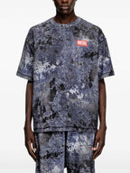 Image du T-shirt T-Boxt-R12 en bleu marbré par Diesel pour homme - Saison printemps-été 2025 - Vue du modèle 3