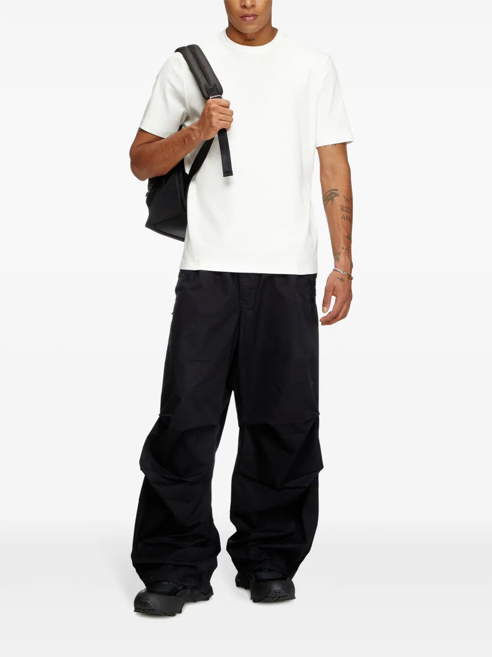 Image of White T-Adjust-Slits-R17 Tee by Diesel for Men - Season Spring-Summer 2025 - Model view 1