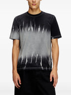 Diesel T-Adjust-R21, delavé T-shirt, grey and black print, premium cotton T-shirt, Spring-Summer 2025 collection