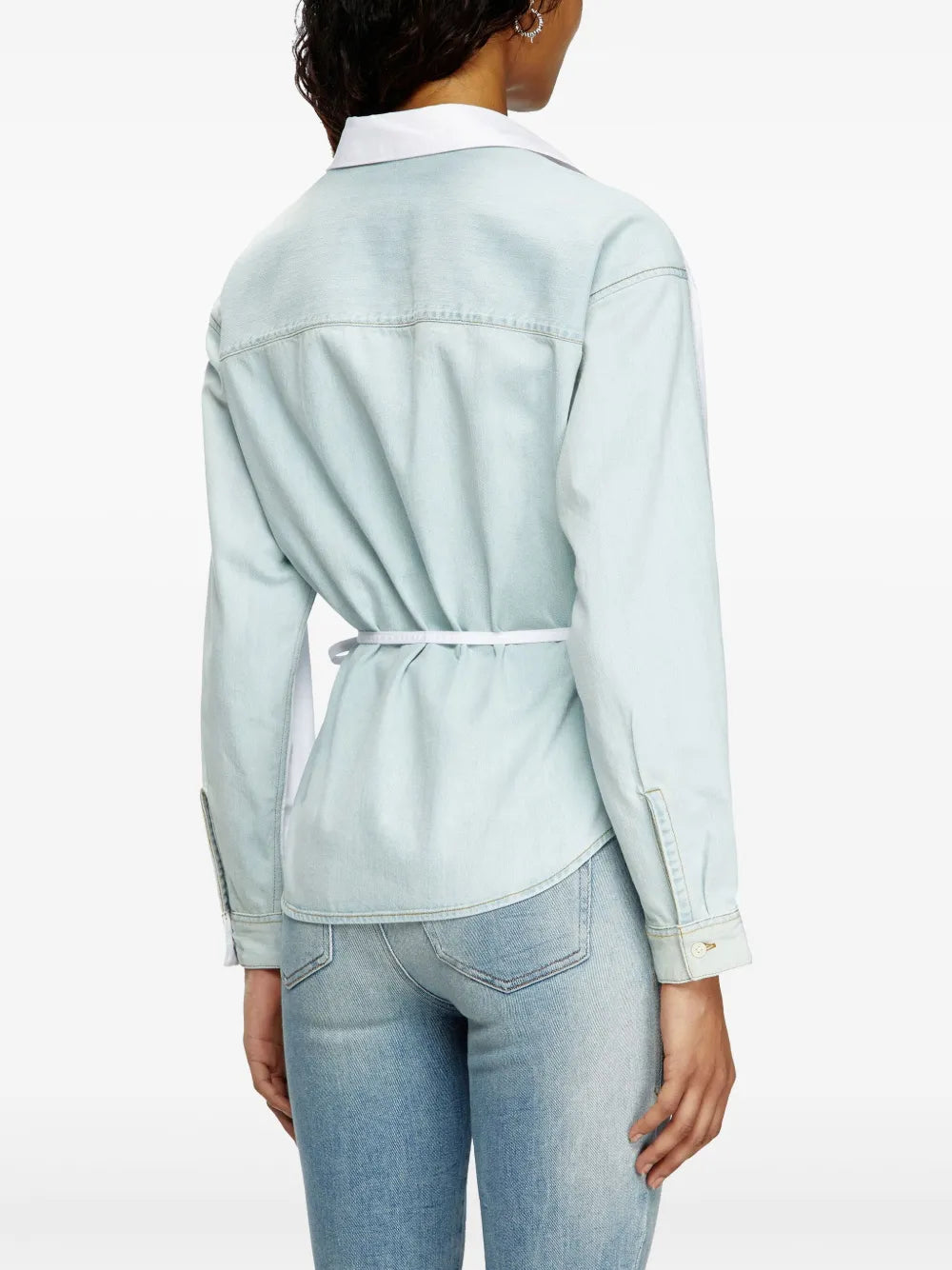 여성을 위한 디젤의 화이트 C-델파이 덴 셔츠 이미지 - 시즌 봄-여름 2025 - 세부사항 보기 6