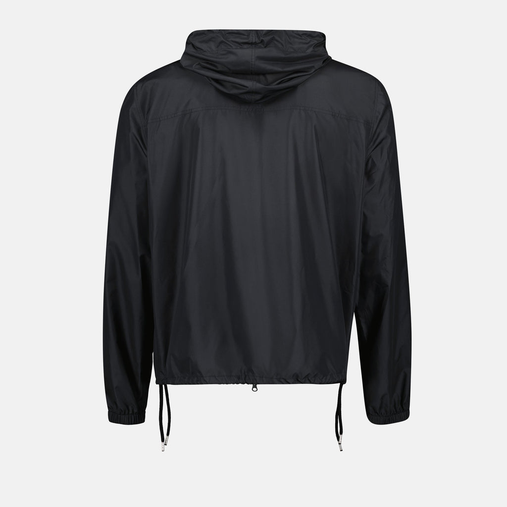 Courrèges windbreaker, black nylon jacket, luxury outerwear, designer windbreaker, autumn-winter fashion