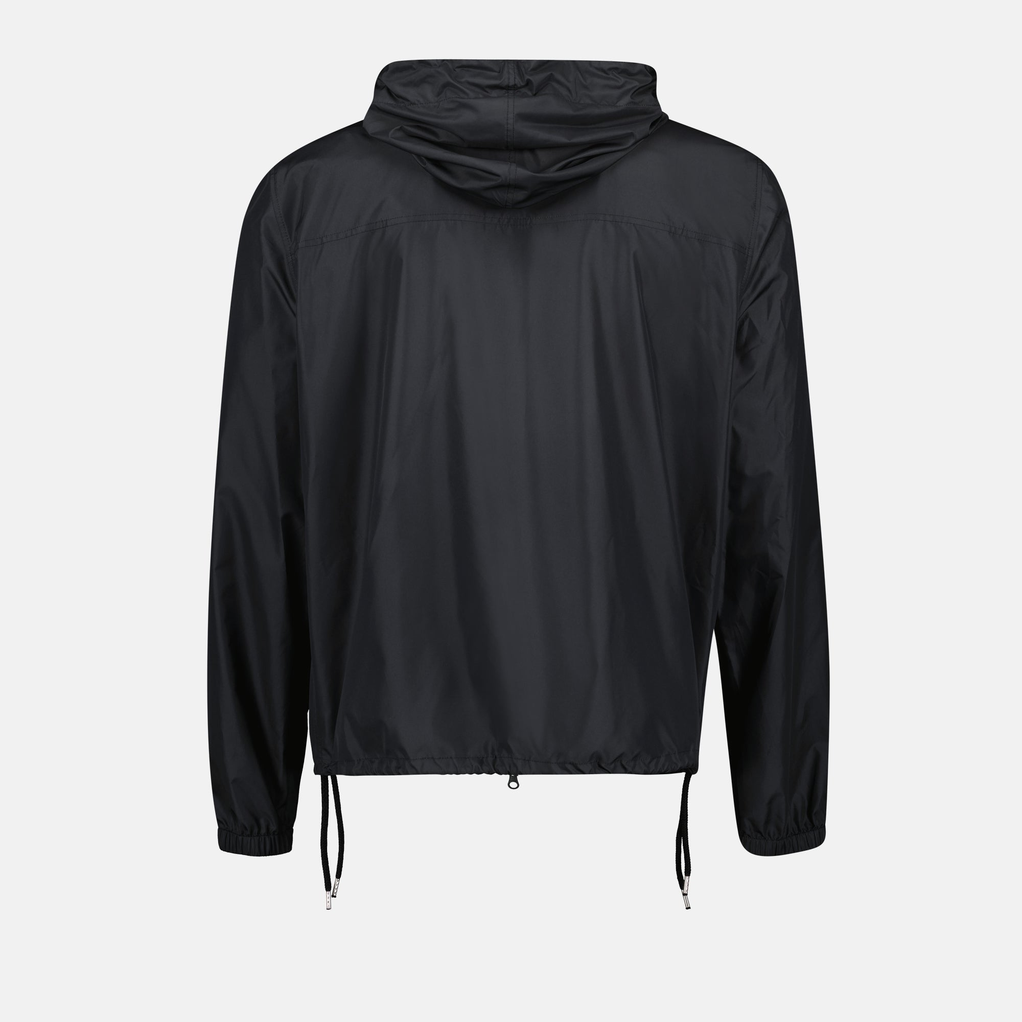 Courrèges windbreaker, black nylon jacket, luxury outerwear, designer windbreaker, autumn-winter fashion
