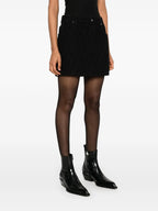 레이저 모티프 데님 미니스커트