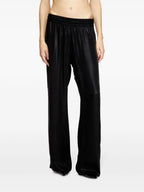 black trousers, fluid trousers, satin finish, P-Dreyer, women's fashion