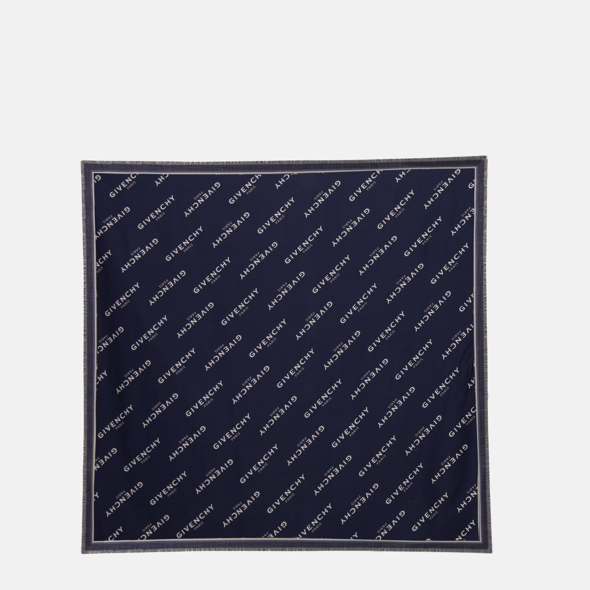 Givenchy shawl, shadow blue accessory, wool silk shawl, monogram shawl, luxury accessories