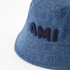 Denim hat, Ami Paris, unisex hat, stylish accessories, blue denim
