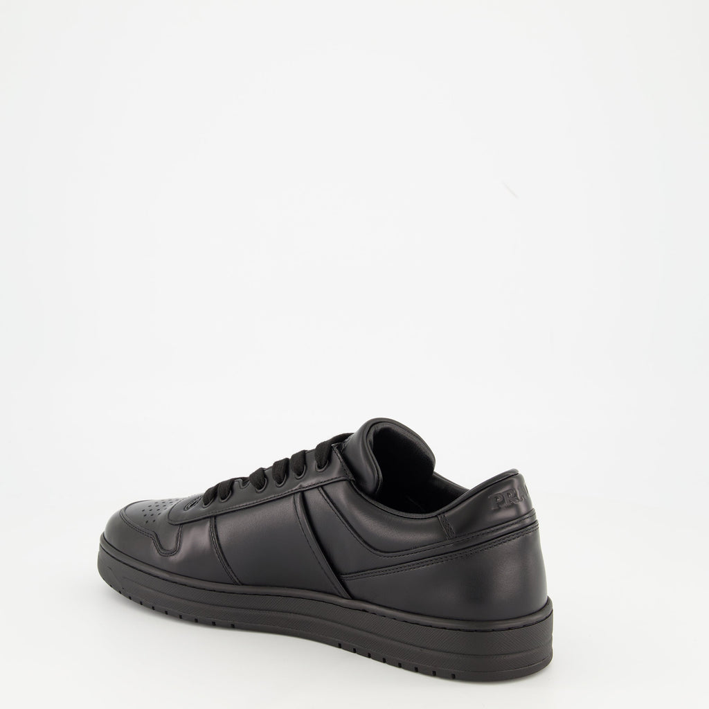 Prada baskets, black leather sneakers, luxury footwear, Autumn-Winter collection, designer shoes