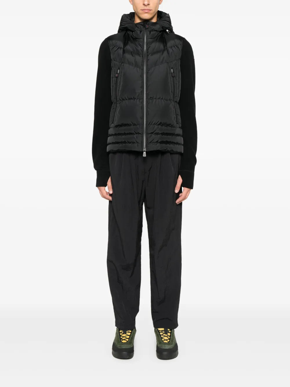 Black Bi-Material Jacket