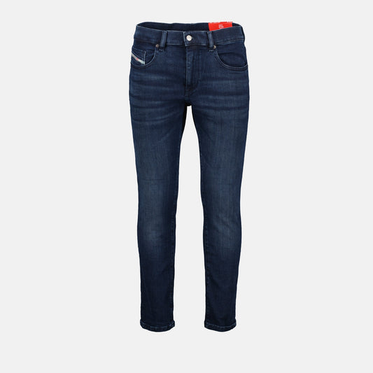 slim fit jeans, denim jeans, blue jeans, button closure jeans, embroidered pocket jeans