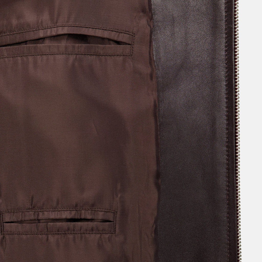 Veste en cuir motard Bordeaux