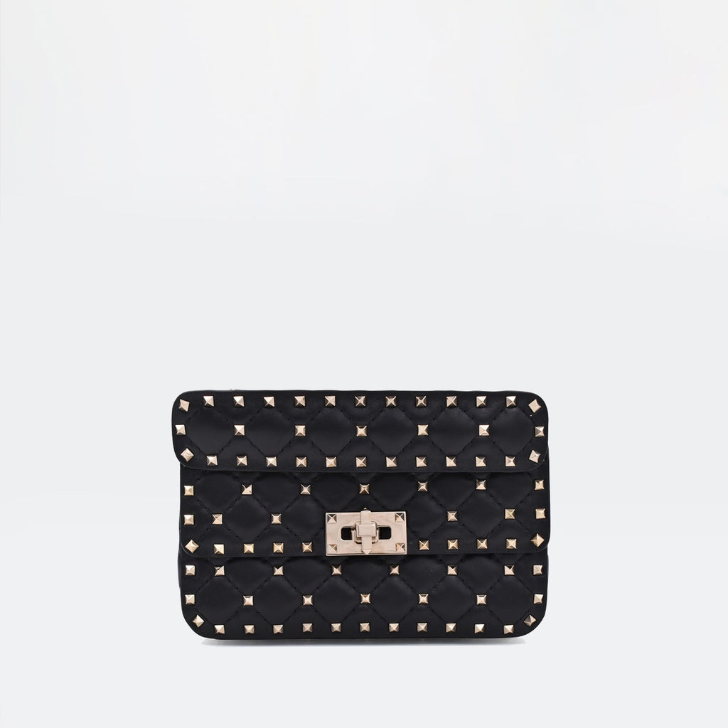 Valentino Garavani, Rockstud Spike bag, black quilted Nappa leather, luxury handbags, designer accessories
