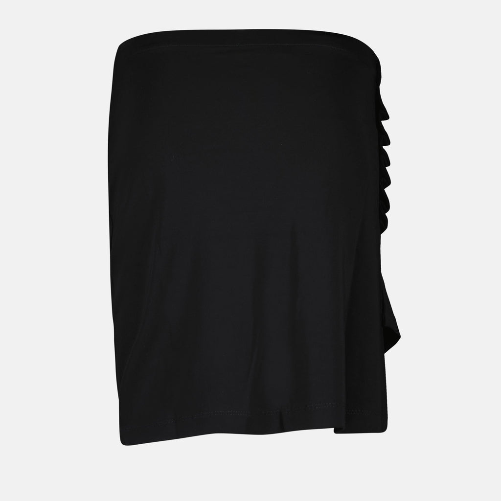 라반느의 여성용 블랙 드레이프 스커트 이미지 - 2024 가을-겨울 시즌 - 디테일 보기 2